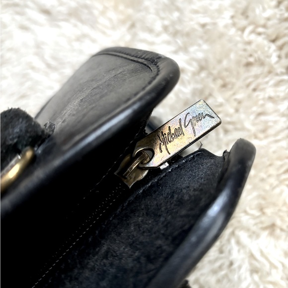 Vintage Michael Green Leather Satchel Handbag - Picture 5 of 10